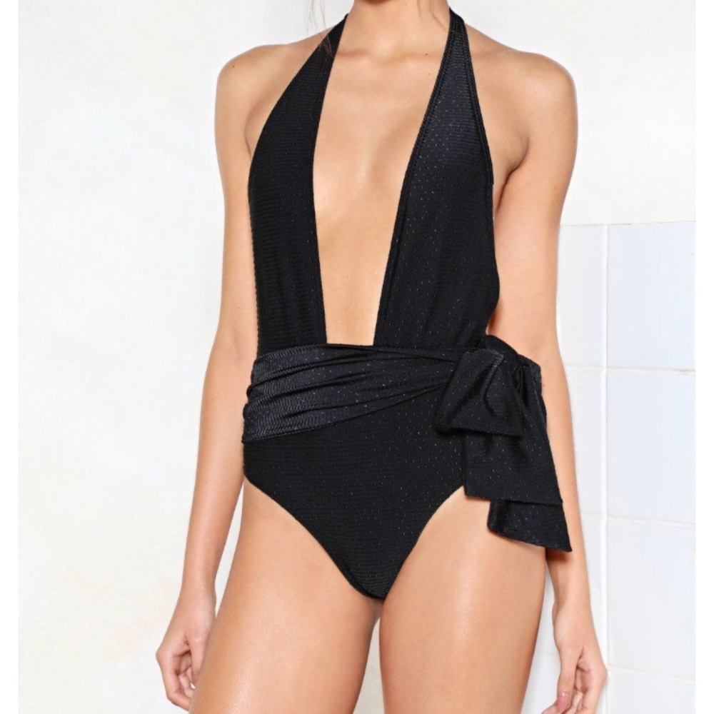 Deep plunge one piece